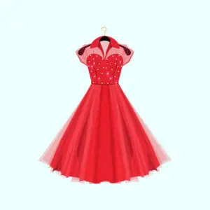 Bright red 90s Prom Dress
